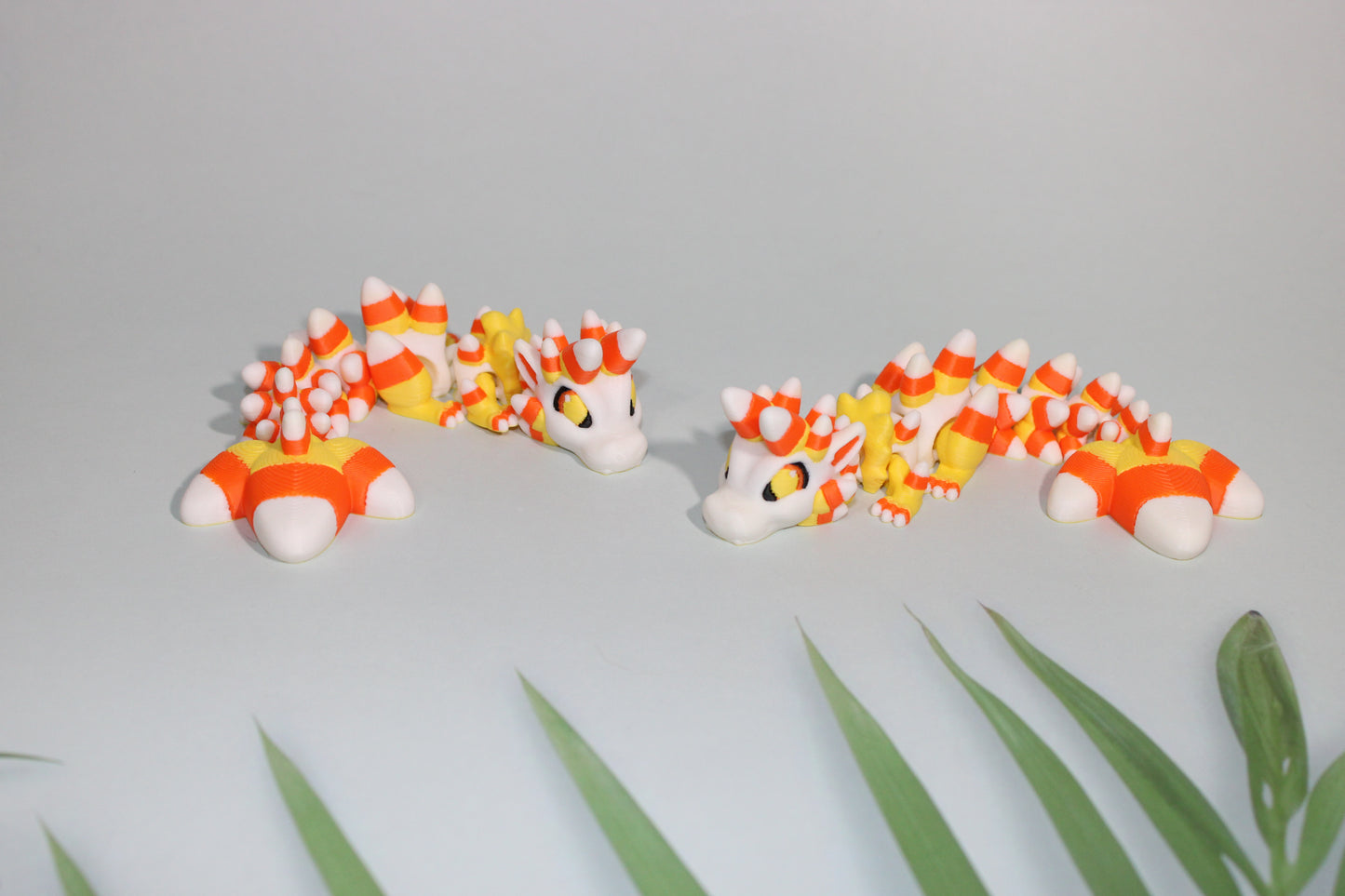 Mini Candy Corn Dragon 6 inches Long-3D Printed Articulated Flexi Figurine - Wonderland 3D Printing