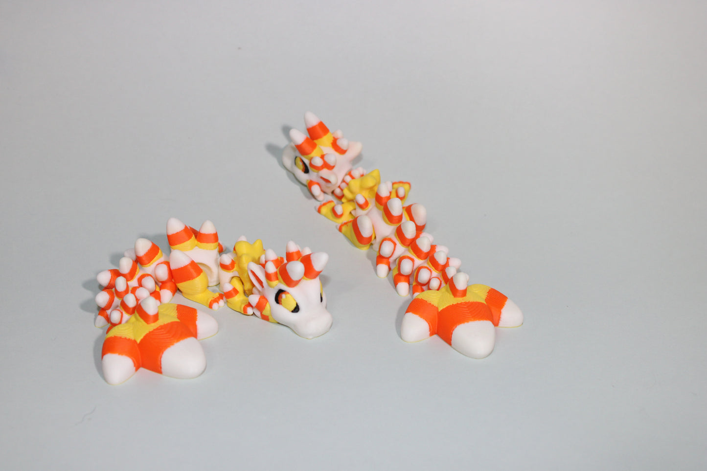 Mini Candy Corn Dragon 6 inches Long-3D Printed Articulated Flexi Figurine - Wonderland 3D Printing
