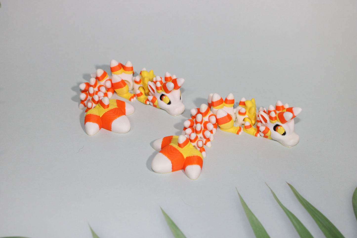 Mini Candy Corn Dragon 6 inches Long-3D Printed Articulated Flexi Figurine - Wonderland 3D Printing