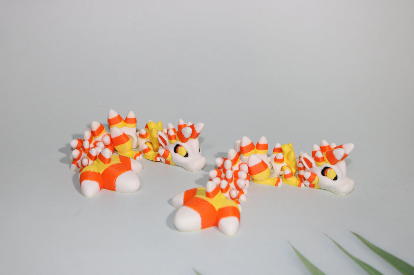 Mini Candy Corn Dragon 6 inches Long-3D Printed Articulated Flexi Figurine - Wonderland 3D Printing