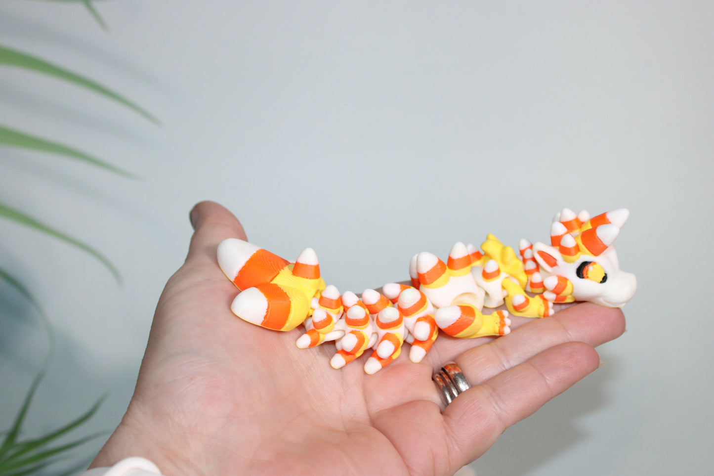 Mini Candy Corn Dragon 6 inches Long-3D Printed Articulated Flexi Figurine - Wonderland 3D Printing