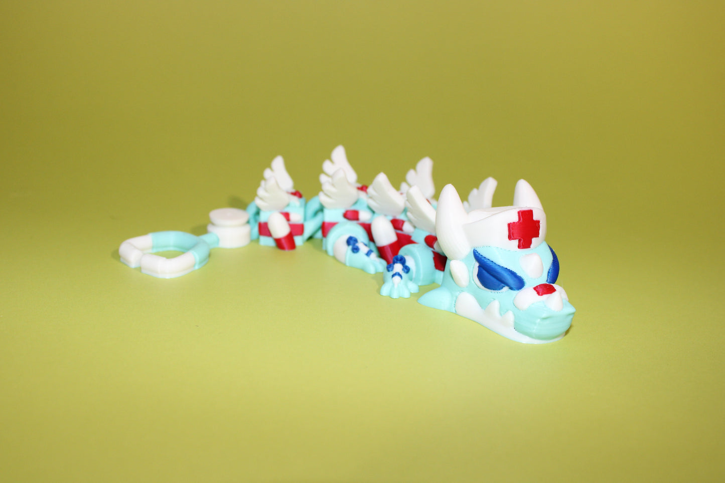 First Responder Mini Dragons: Nurse, Firefighter or Police -Full Color 3D Printed Articulated Fidget Toy - Wonderland 3D Printing