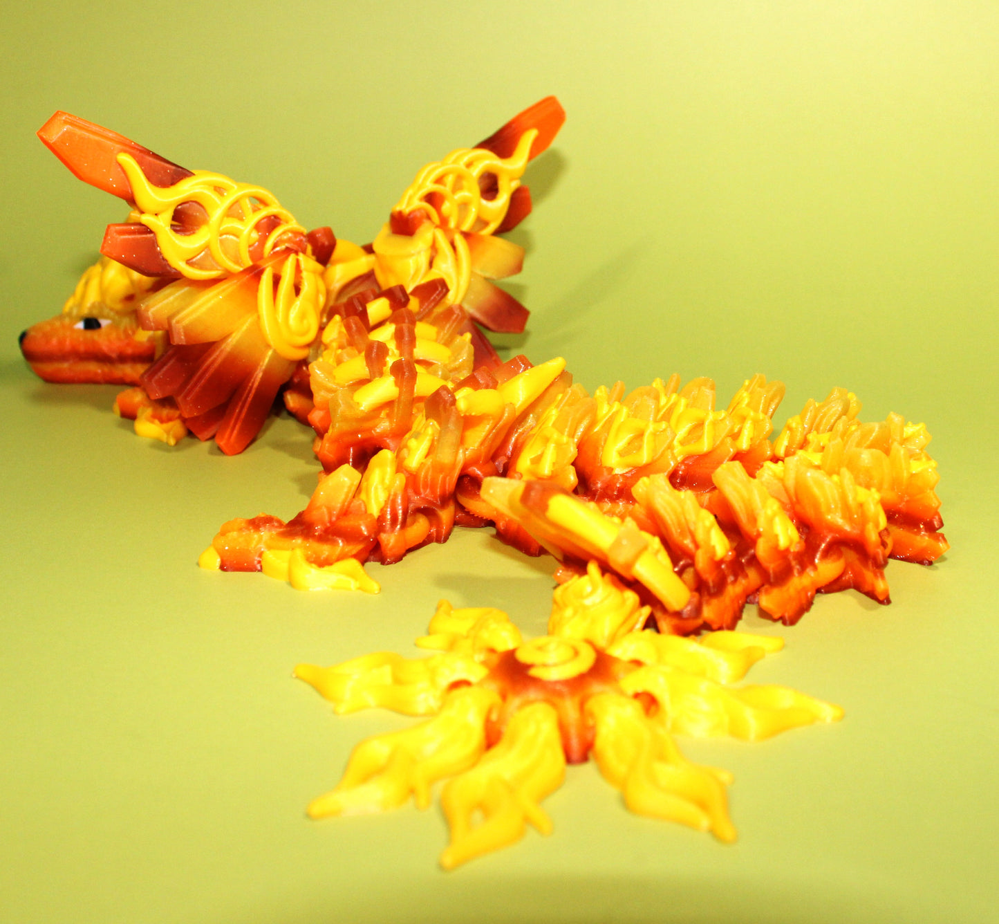 Solar Dragon or Baby Solar Dragon: 3D Printed Articulated Fidget Toy - Wonderland 3D Printing