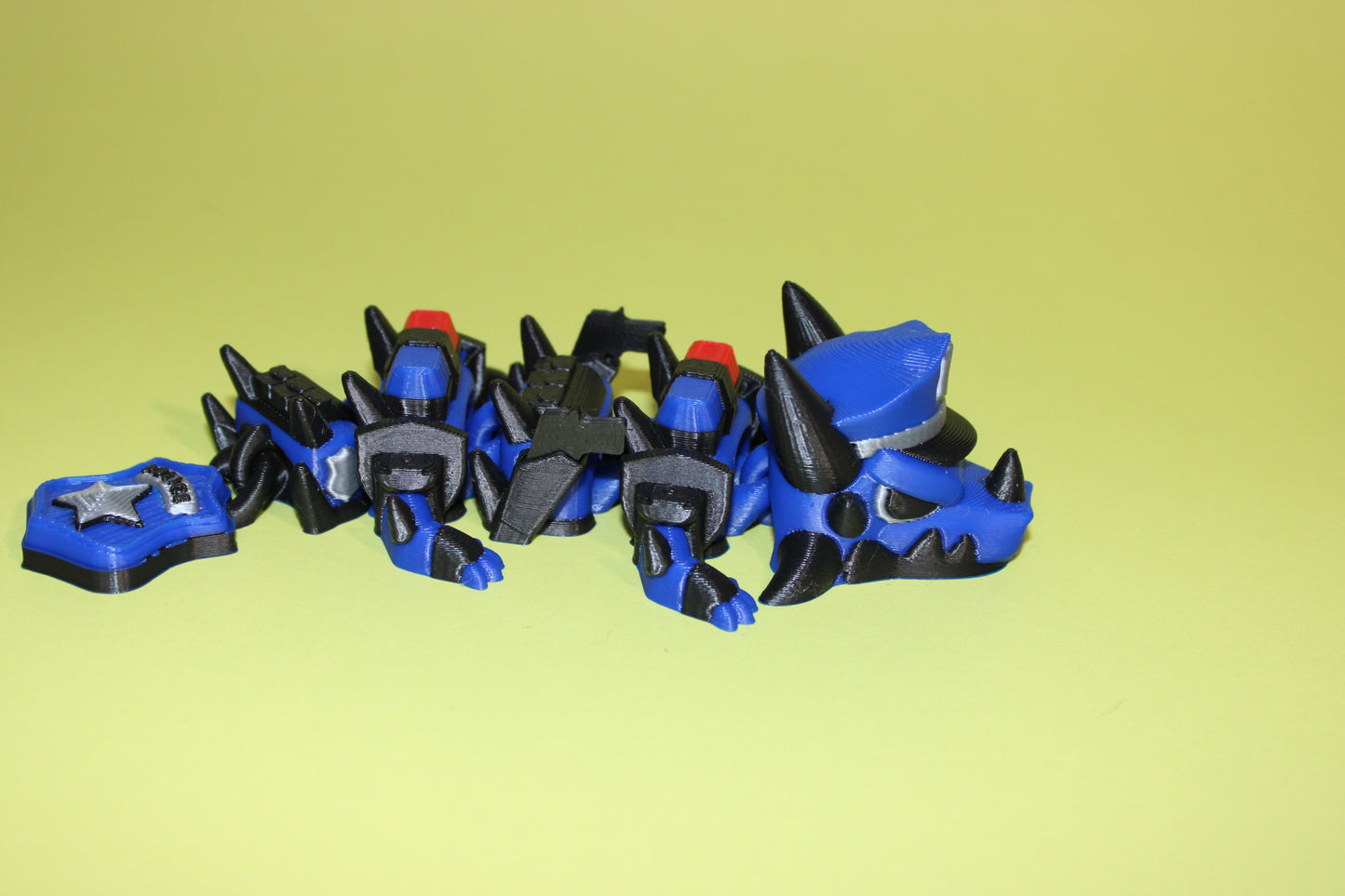 First Responder Mini Dragons: Nurse, Firefighter or Police -Full Color 3D Printed Articulated Fidget Toy - Wonderland 3D Printing