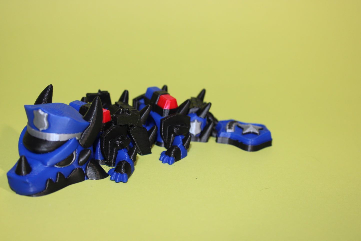 First Responder Mini Dragons: Nurse, Firefighter or Police -Full Color 3D Printed Articulated Fidget Toy - Wonderland 3D Printing