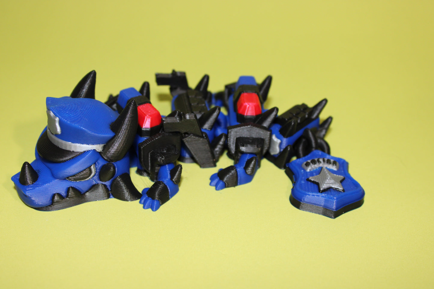 First Responder Mini Dragons: Nurse, Firefighter or Police -Full Color 3D Printed Articulated Fidget Toy - Wonderland 3D Printing