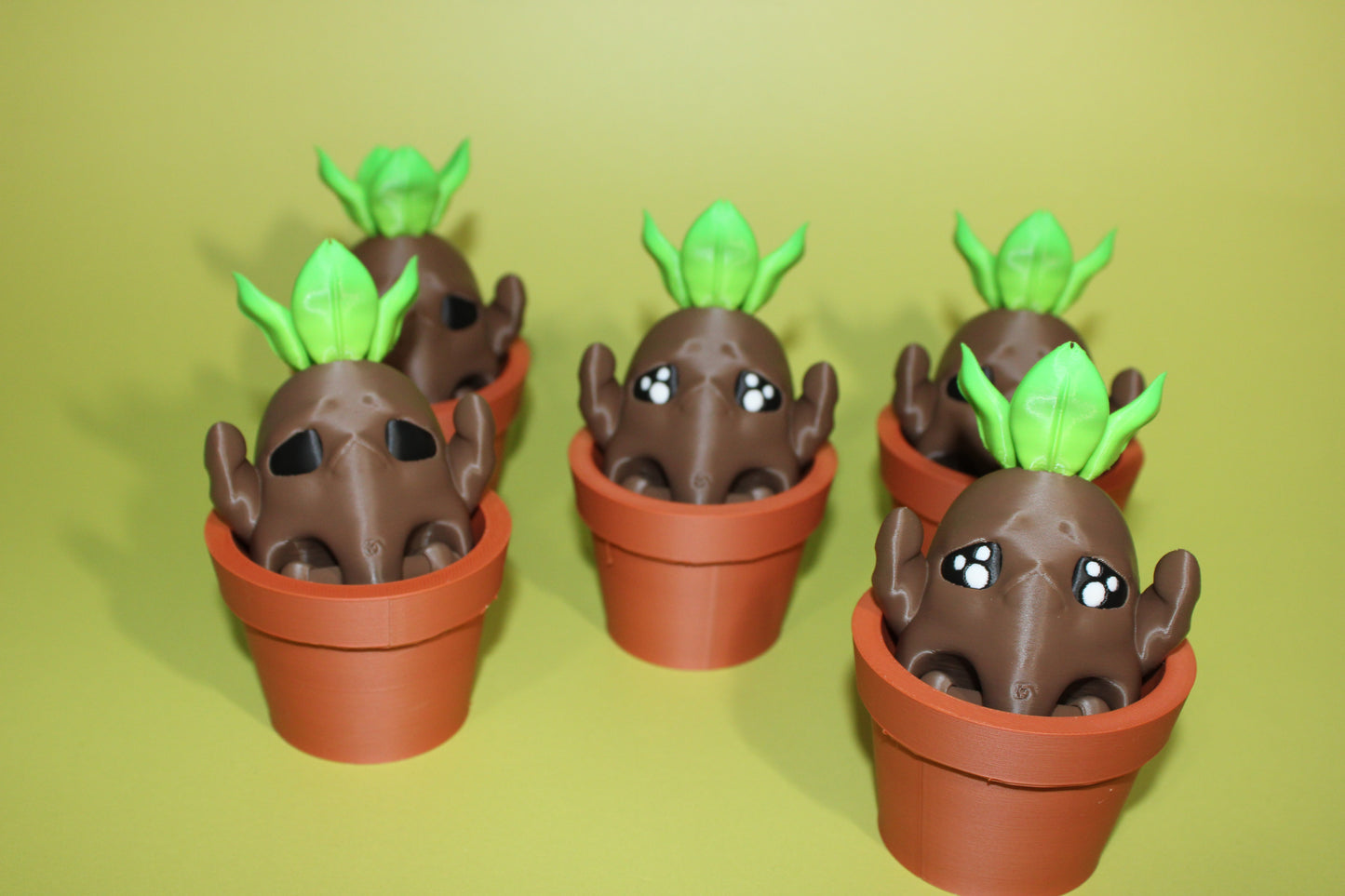 Root Baby in Pot4.25 in Tall: 3D Printed Fidget Toy - Wonderland 3D Printing