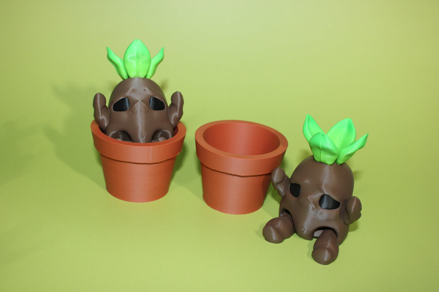 Root Baby in Pot4.25 in Tall: 3D Printed Fidget Toy - Wonderland 3D Printing