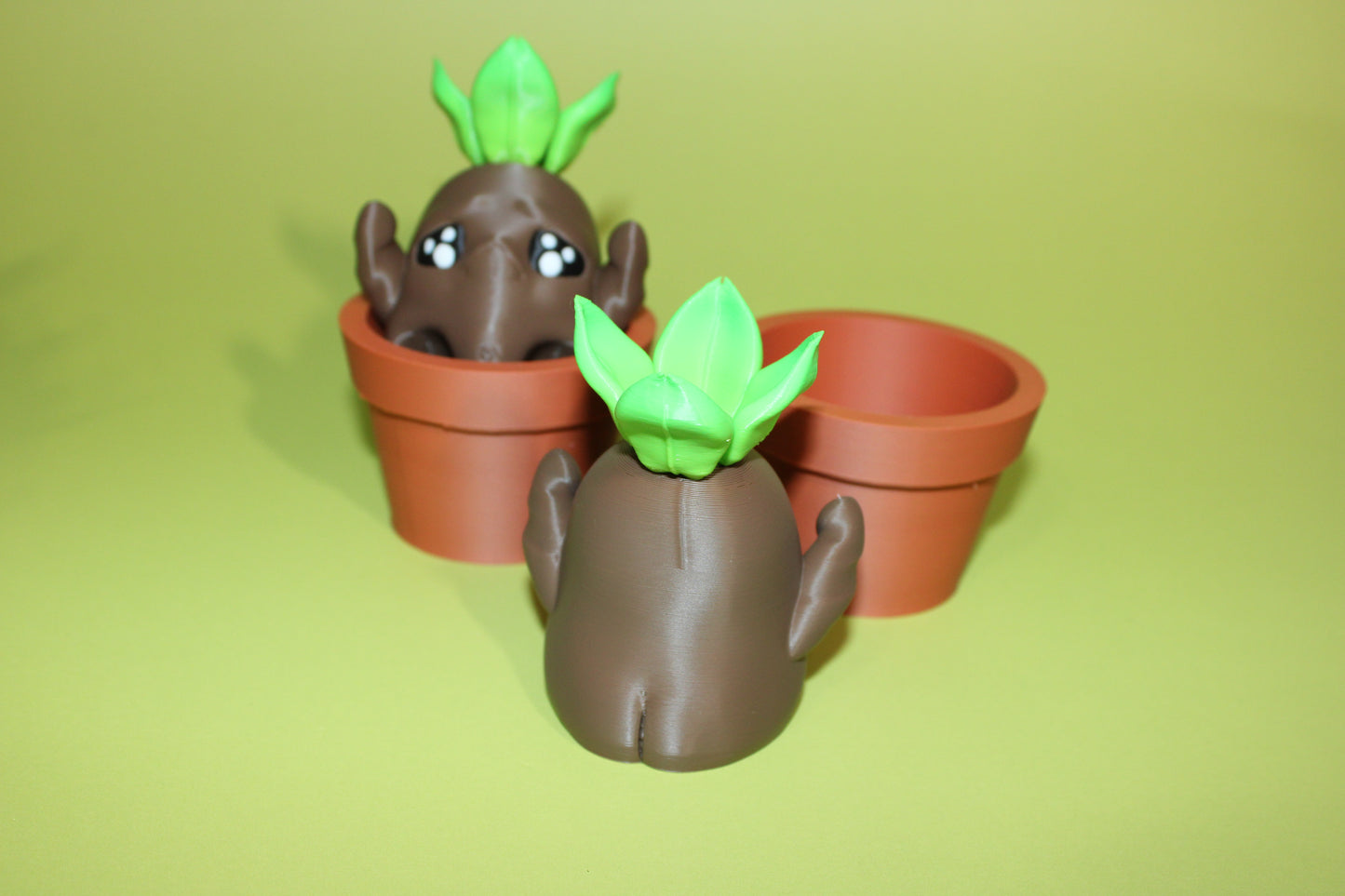Root Baby in Pot4.25 in Tall: 3D Printed Fidget Toy - Wonderland 3D Printing