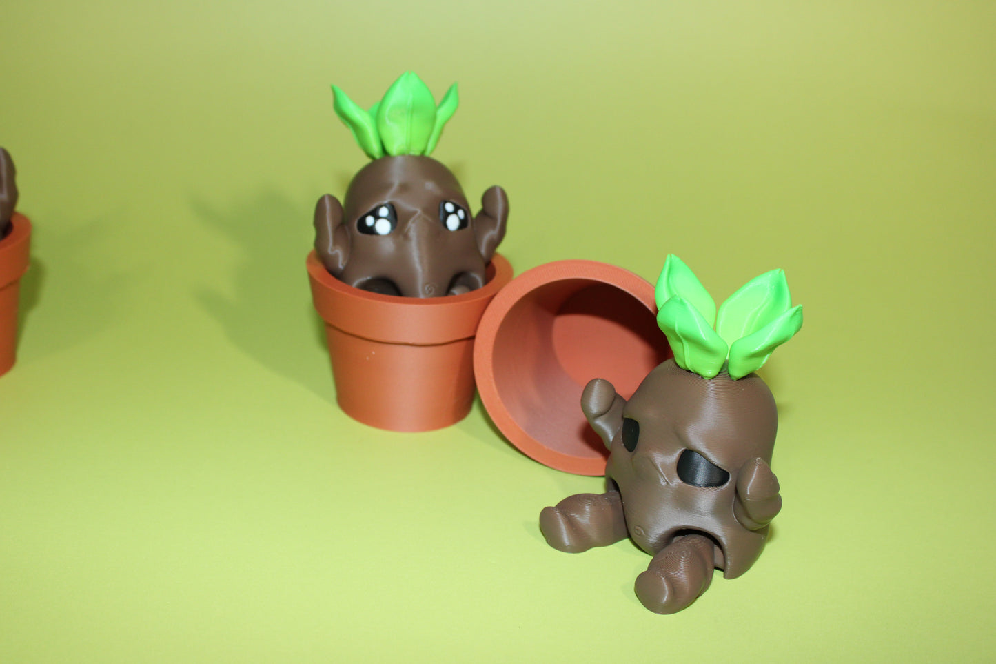 Root Baby in Pot4.25 in Tall: 3D Printed Fidget Toy - Wonderland 3D Printing