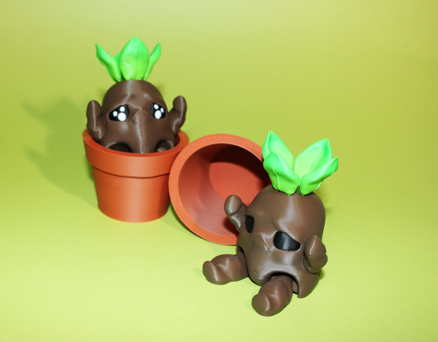 Root Baby in Pot4.25 in Tall: 3D Printed Fidget Toy - Wonderland 3D Printing