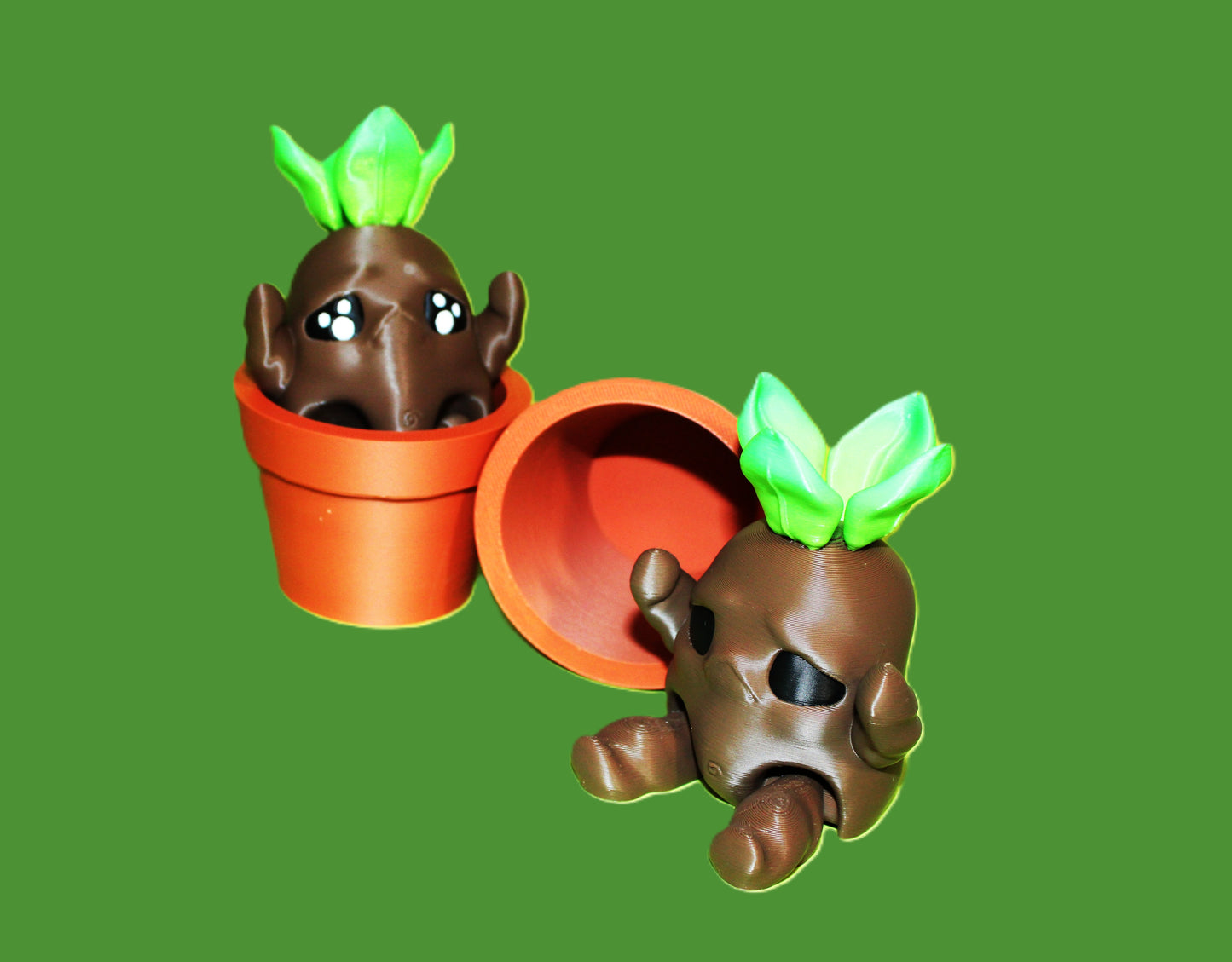Root Baby in Pot4.25 in Tall: 3D Printed Fidget Toy - Wonderland 3D Printing