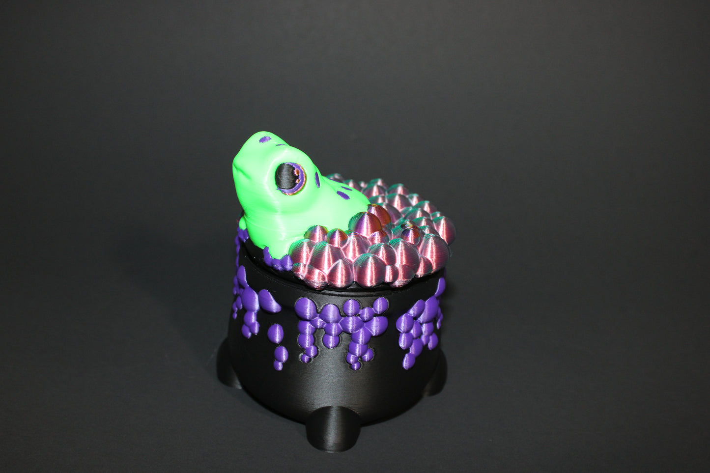 Froggy Cauldron:4 inches Tall- Full Color 3D Printed Container