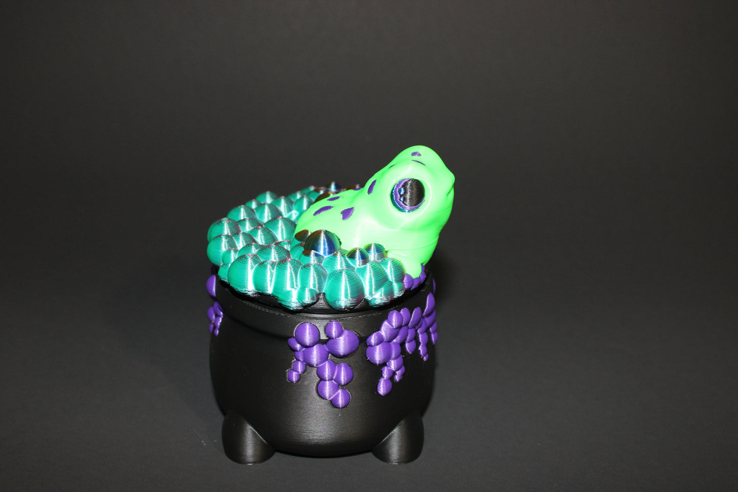 Froggy Cauldron:4 inches Tall- Full Color 3D Printed Container
