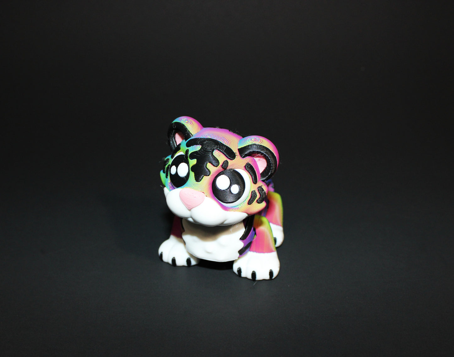 Flexi Circus Tiger 2.75 tall x 5 inches long with Prop Options: 3D Printed Fidget Toy - Wonderland 3D Printing