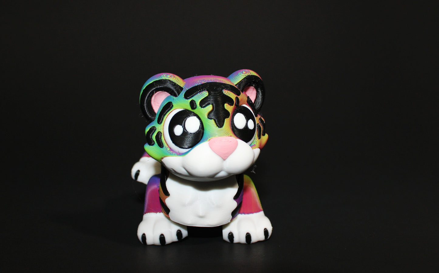 Flexi Circus Tiger 2.75 tall x 5 inches long with Prop Options: 3D Printed Fidget Toy - Wonderland 3D Printing