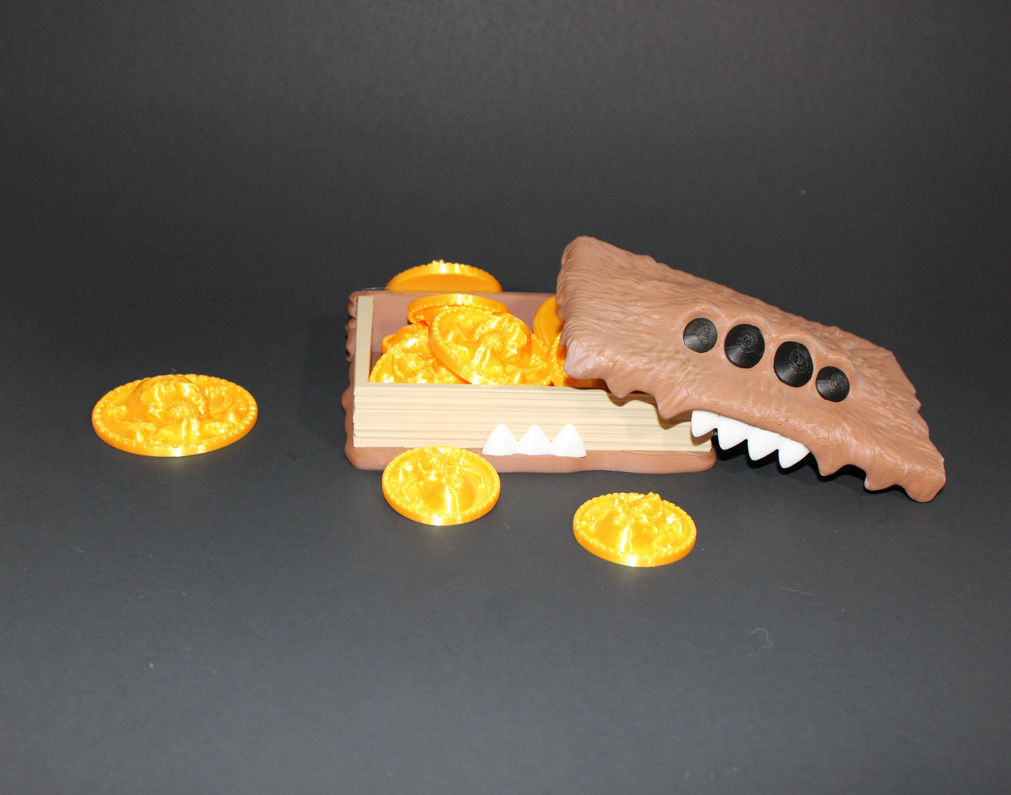 Monster Container Box, includes 4 Coins: 3D Printed Fidget Toy