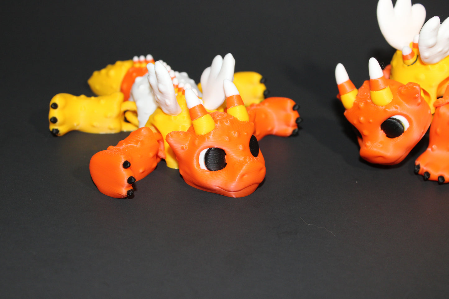 Candy Corn Dragon 6 inches long: 3D Printed Fidget Toy