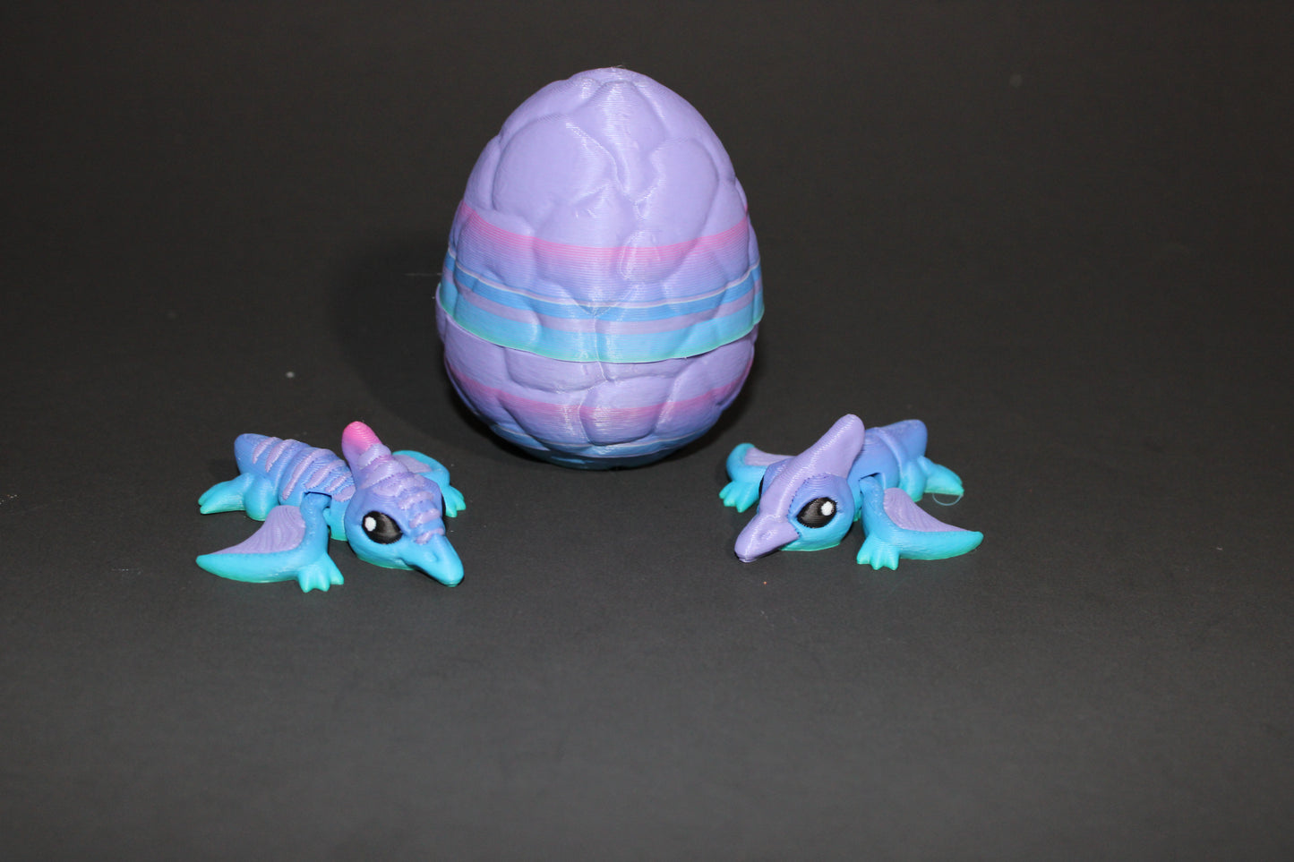 2 in Dino Hatchlings 3D Printed Articulated Figurine with Egg Options - Wonderland 3D Printing