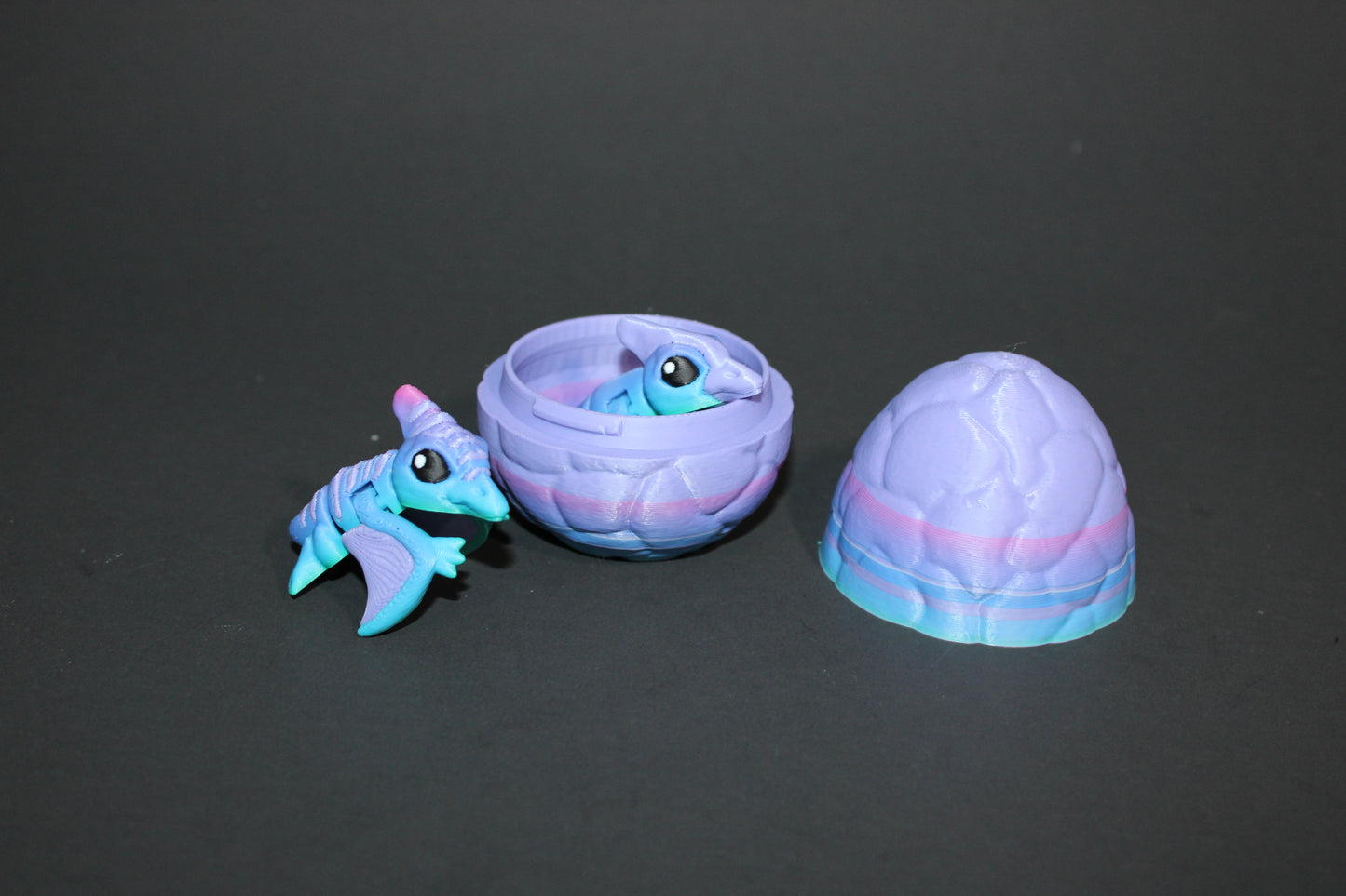 2 in Dino Hatchlings 3D Printed Articulated Figurine with Egg Options - Wonderland 3D Printing