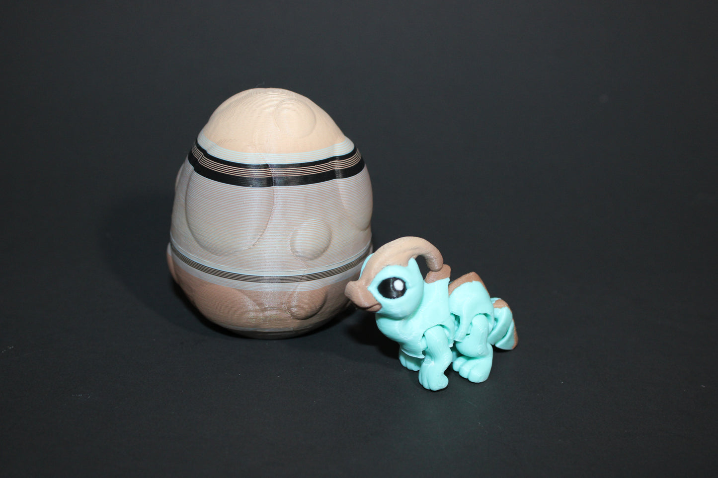 2 in Dino Hatchlings 3D Printed Articulated Figurine with Egg Options - Wonderland 3D Printing