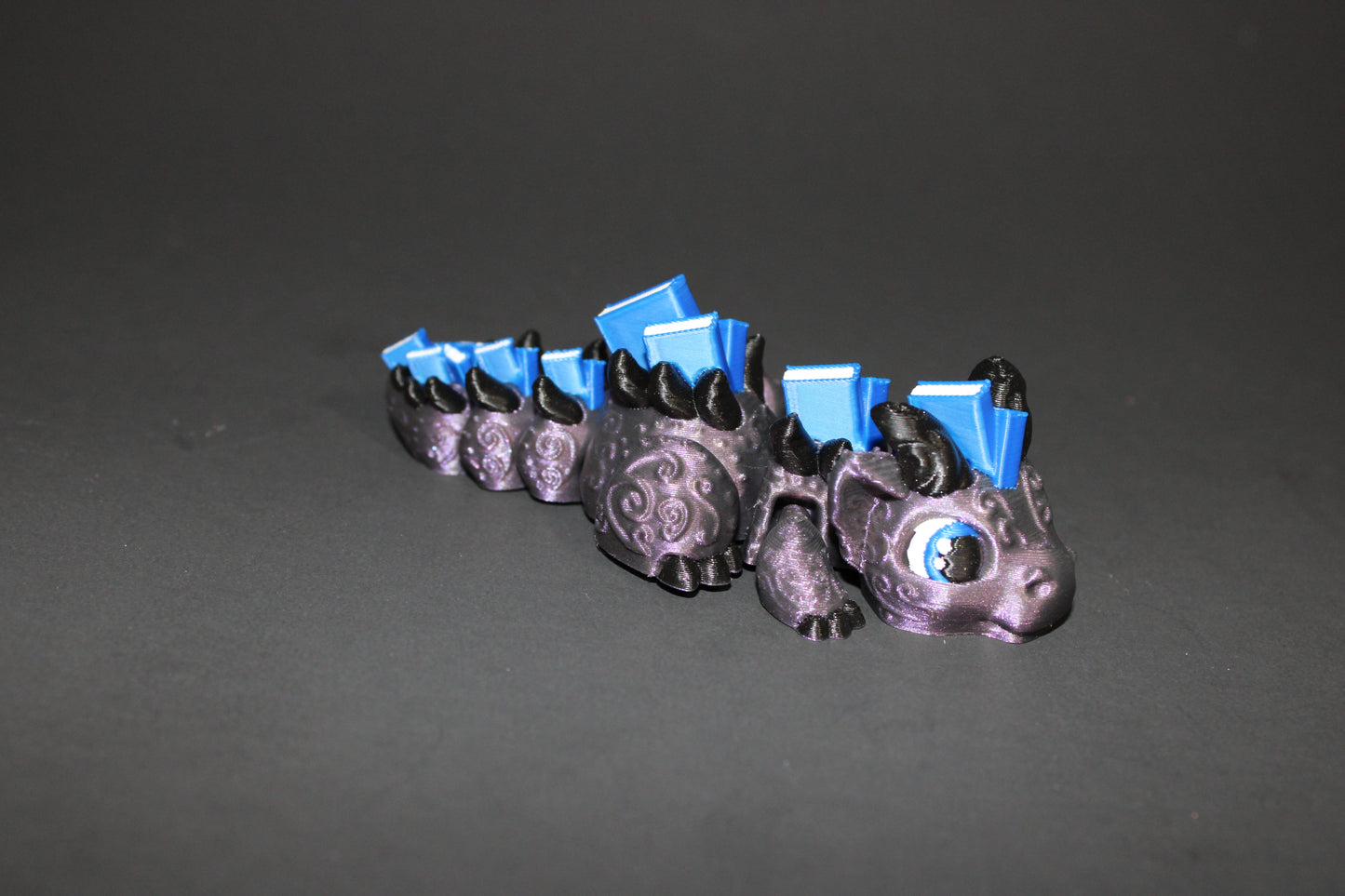 Book Dragon: 4 inches with Book Container Options- Full Color 3D Printed Articulated Fidget Toy