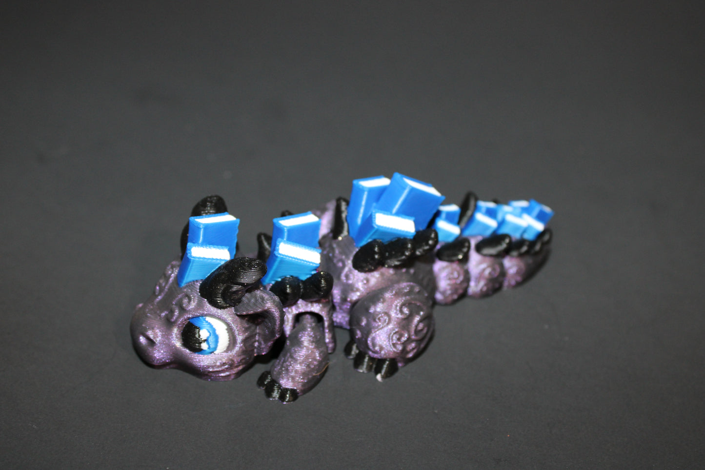 Book Dragon: 4 inches with Book Container Options- Full Color 3D Printed Articulated Fidget Toy
