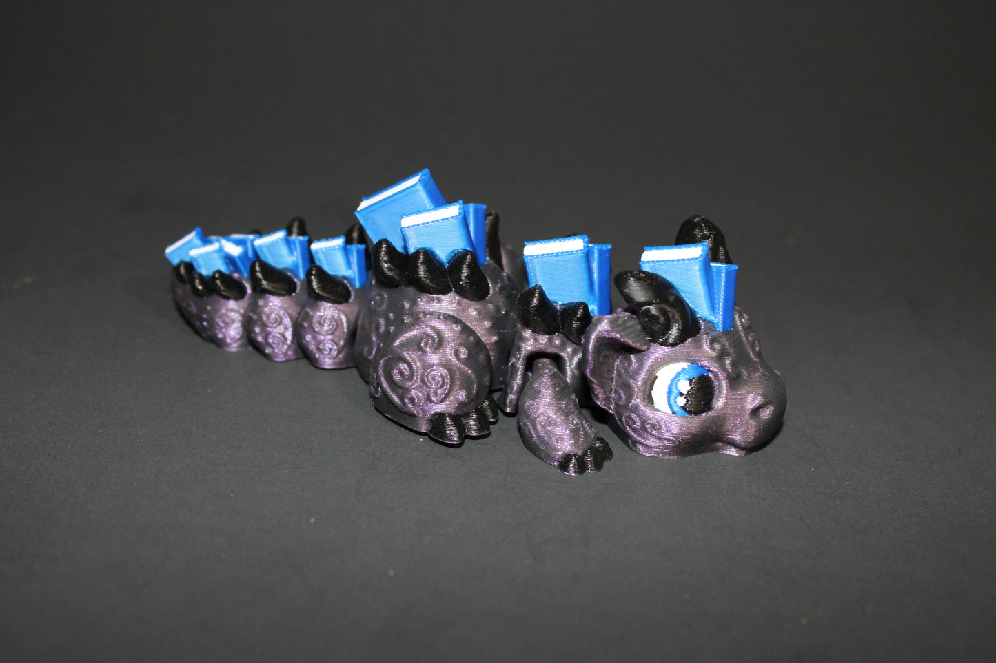 Book Dragon: 4 inches with Book Container Options- Full Color 3D Printed Articulated Fidget Toy