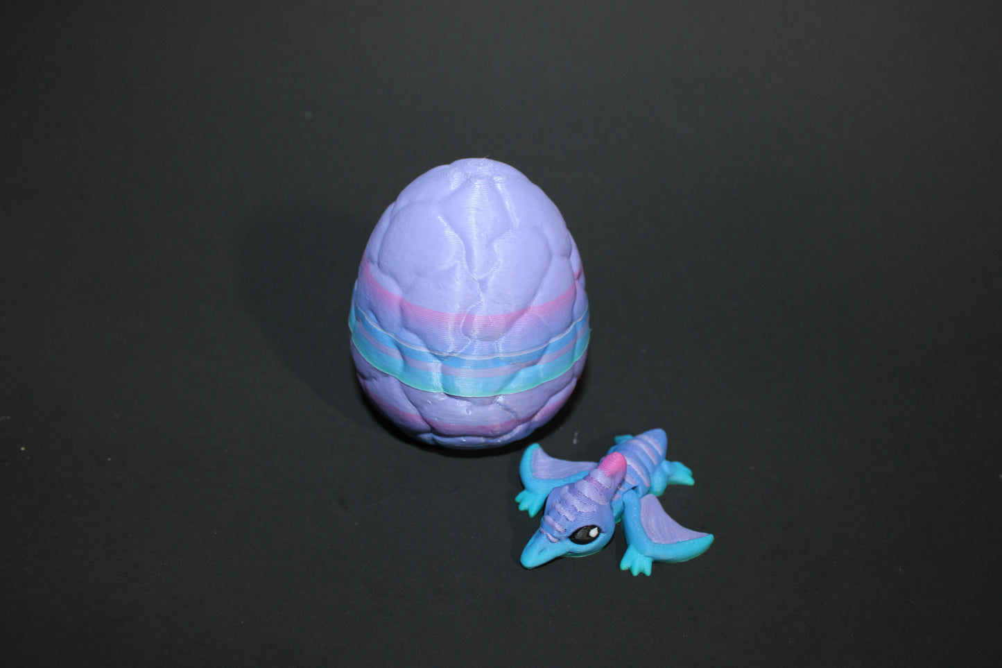 2 in Dino Hatchlings 3D Printed Articulated Figurine with Egg Options - Wonderland 3D Printing