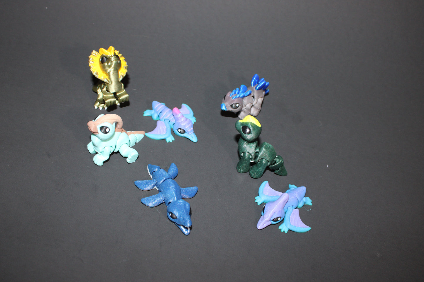 2 in Dino Hatchlings 3D Printed Articulated Figurine with Egg Options - Wonderland 3D Printing