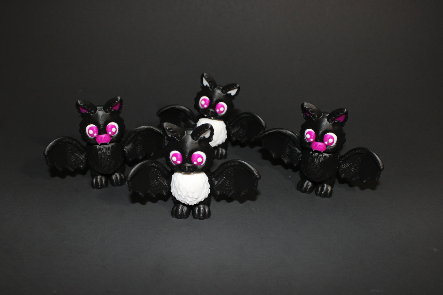 Floofy Kawaii Bat 3 inches tall- 3D Printed Articulated Flexi Fidget toy - Wonderland 3D Printing