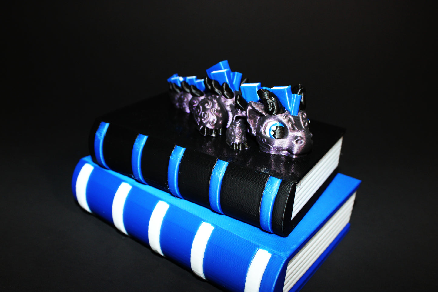 Book Dragon: 4 inches with Book Container Options- Full Color 3D Printed Articulated Fidget Toy - Wonderland 3D Printing