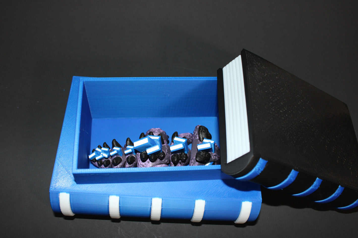 Book Dragon: 4 inches with Book Container Options- Full Color 3D Printed Articulated Fidget Toy - Wonderland 3D Printing
