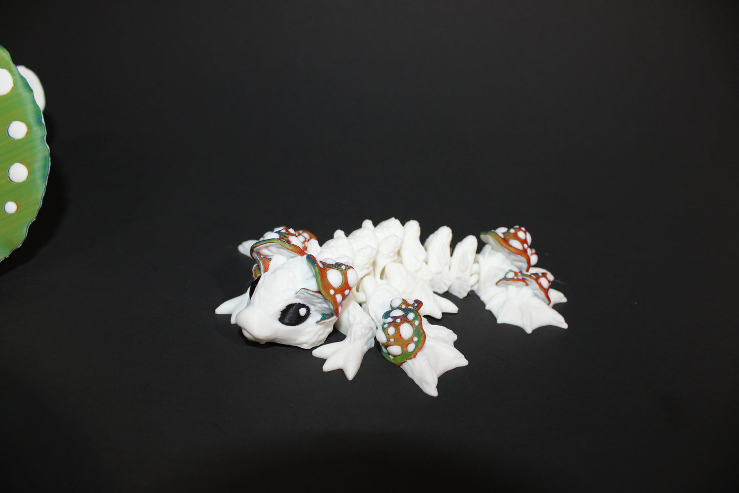 Mini Mushroom Dragon with Mushroom Shelf Options-3D Printed Articulated Fidget Toy