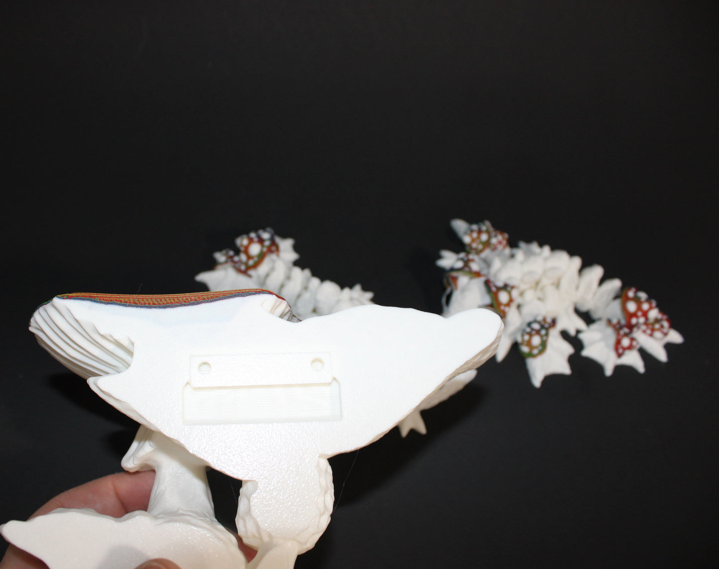 Mini Mushroom Dragon with Mushroom Shelf Options-3D Printed Articulated Fidget Toy