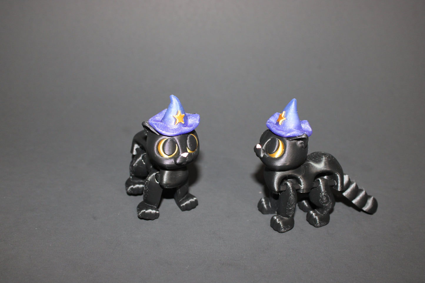 Witch Kitty 3.5 inches Tall-Flexi Fidget 3D Printed Figurine - Wonderland 3D Printing