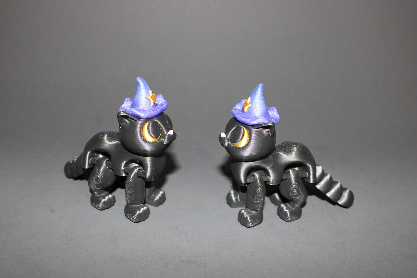 Witch Kitty 3.5 inches Tall-Flexi Fidget 3D Printed Figurine - Wonderland 3D Printing