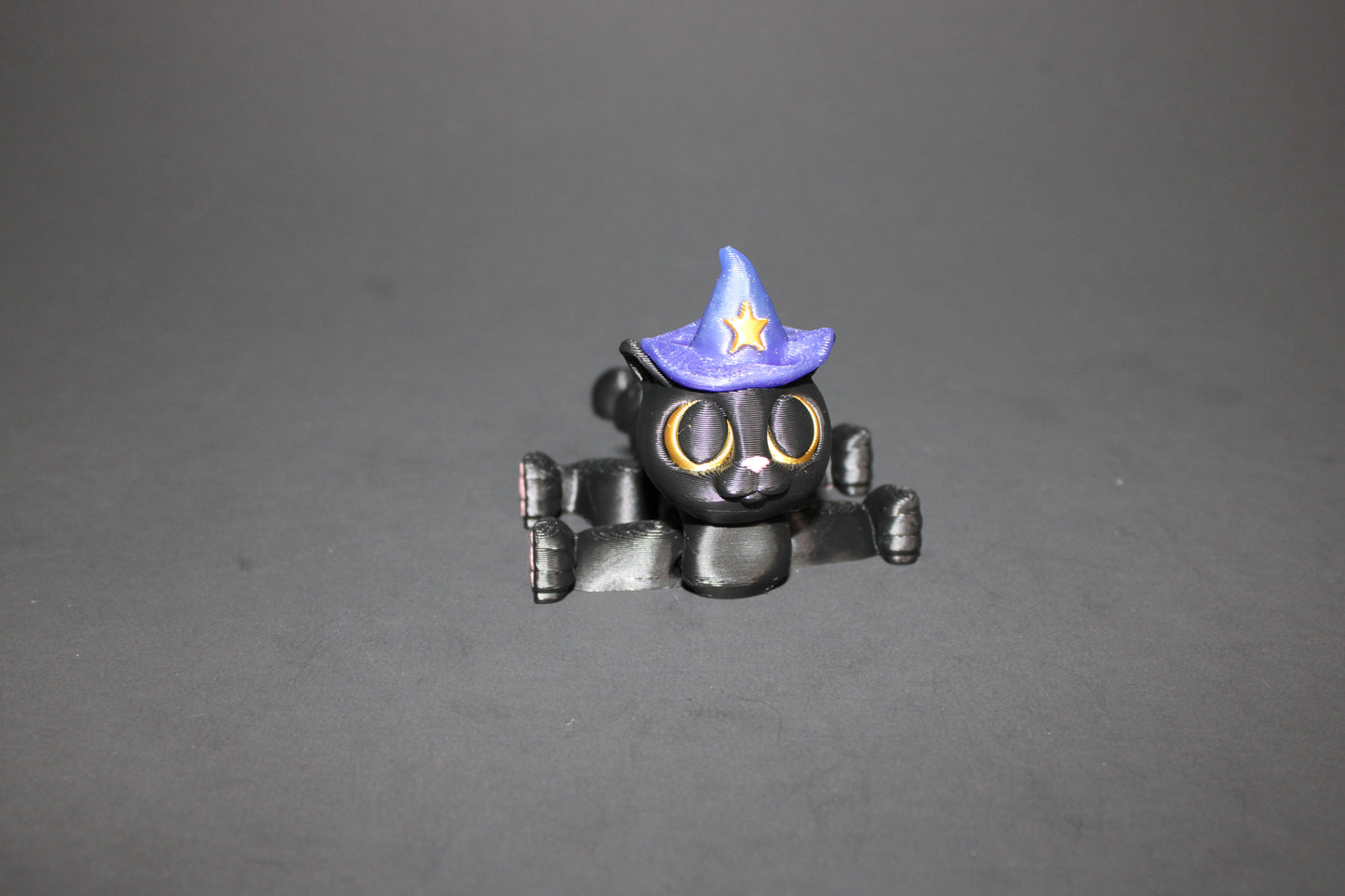 Witch Kitty 3.5 inches Tall-Flexi Fidget 3D Printed Figurine - Wonderland 3D Printing
