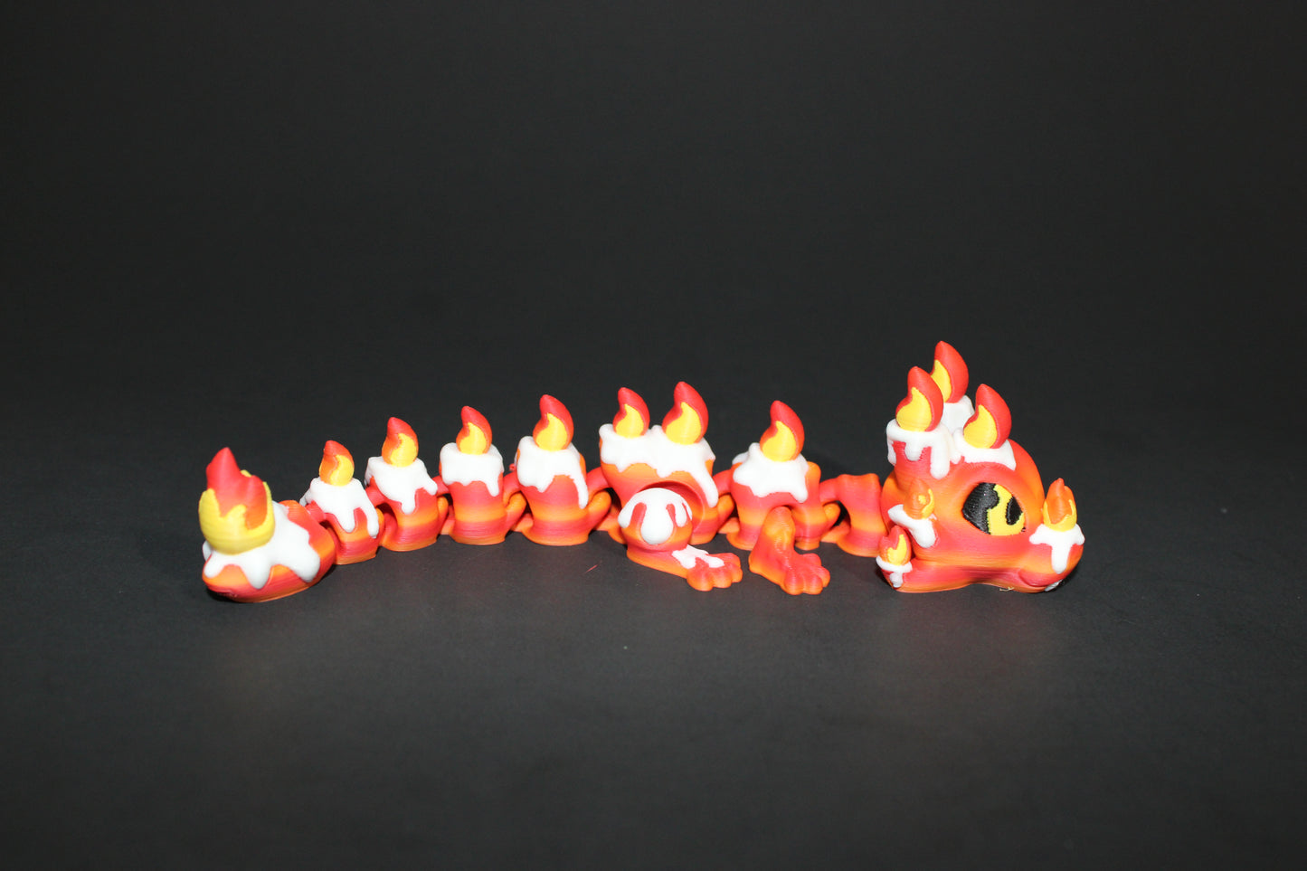 Candlelight Dragon 6 in Long- 3D Printed Articulated Flexi Figurine - Wonderland 3D Printing