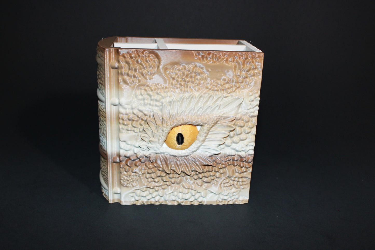 Dragon Book Container-4.5 inches tall by 4.5 inches Wide-Full Color 3D Printed Organizer - Wonderland 3D Printing