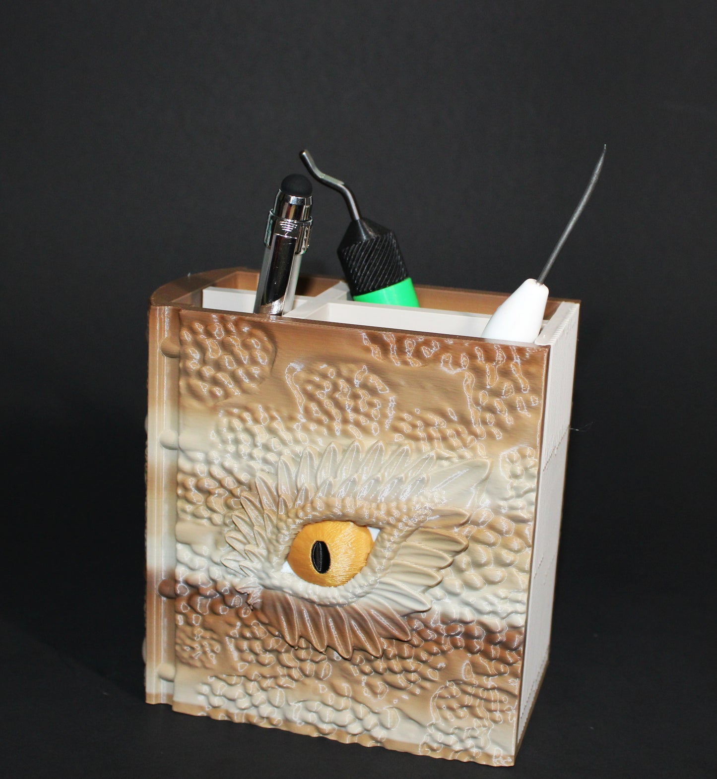 Dragon Book Container-4.5 inches tall by 4.5 inches Wide-Full Color 3D Printed Organizer - Wonderland 3D Printing