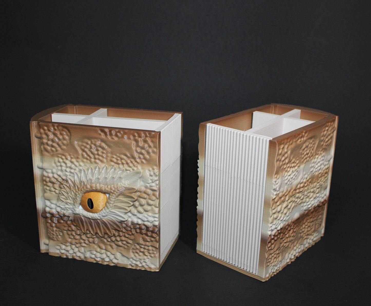 Dragon Book Container-4.5 inches tall by 4.5 inches Wide-Full Color 3D Printed Organizer - Wonderland 3D Printing