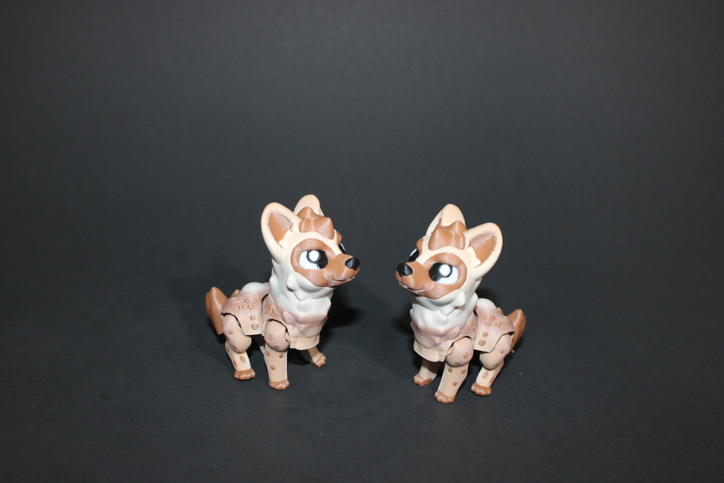 2 Hyenas with Cliff -Articulated Flexi Fidget Full Color 3D Printed Toy-2.5 inches tall - Wonderland 3D Printing