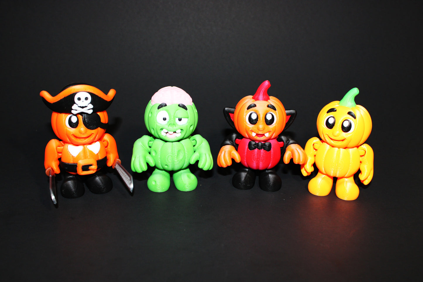 Flexi Pumpkins 3.5 inches Tall-3D Printed Articulated Flexi Fidget Toy - Wonderland 3D Printing