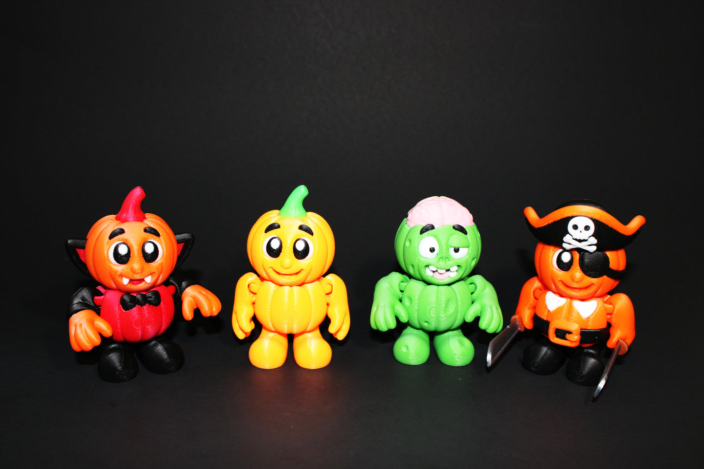 Flexi Pumpkins 3.5 inches Tall-3D Printed Articulated Flexi Fidget Toy - Wonderland 3D Printing