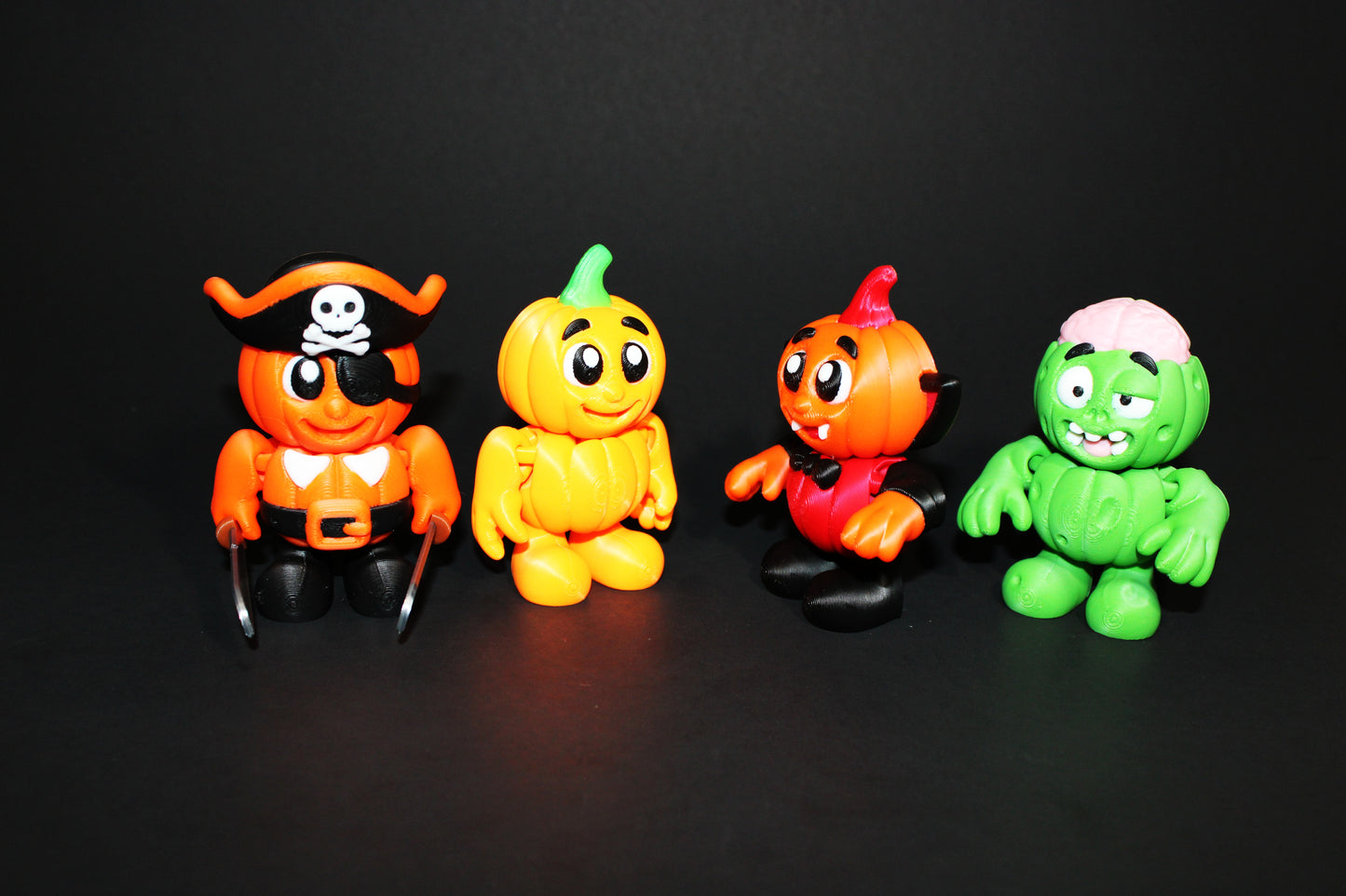 Flexi Pumpkins 3.5 inches Tall-3D Printed Articulated Flexi Fidget Toy - Wonderland 3D Printing
