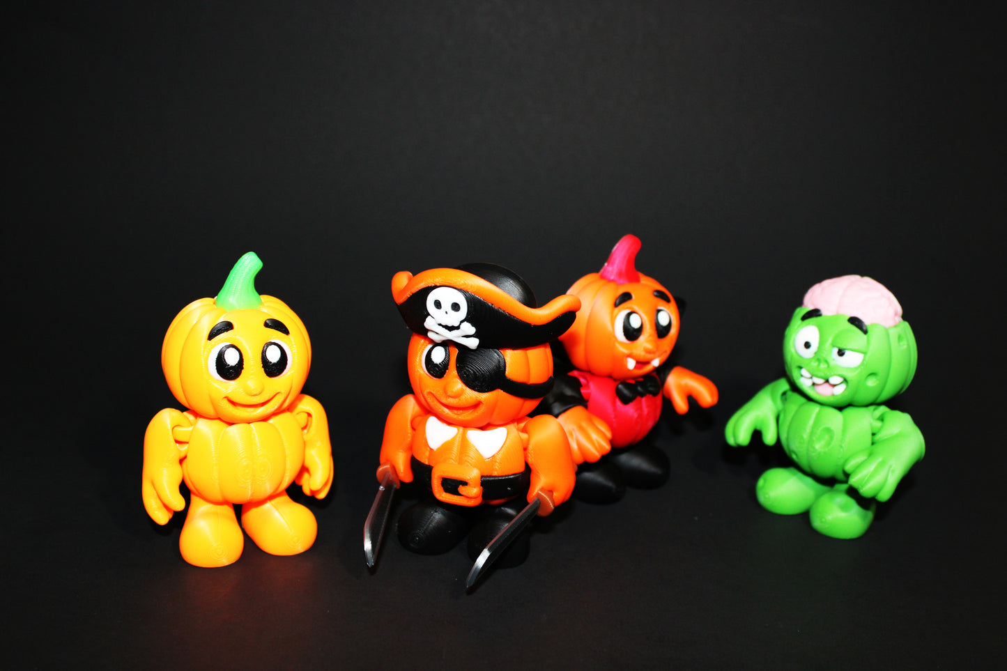 Flexi Pumpkins 3.5 inches Tall-3D Printed Articulated Flexi Fidget Toy - Wonderland 3D Printing