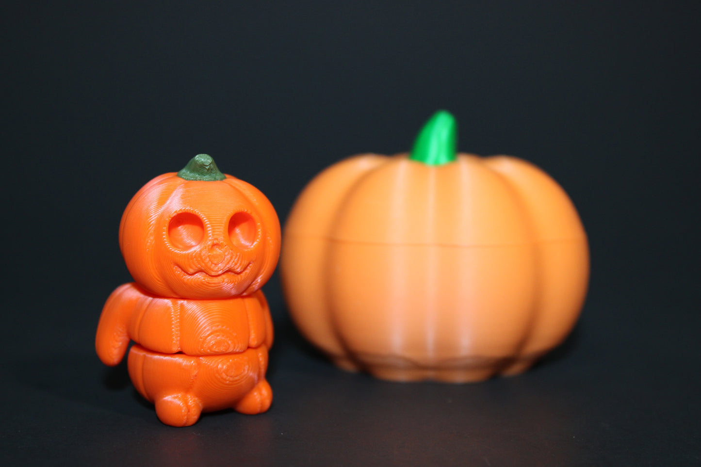 Pumpkin Mini with Pumpkin Container 2.5 inches tall-3D Printed Articulated Fidget Toys - Wonderland 3D Printing