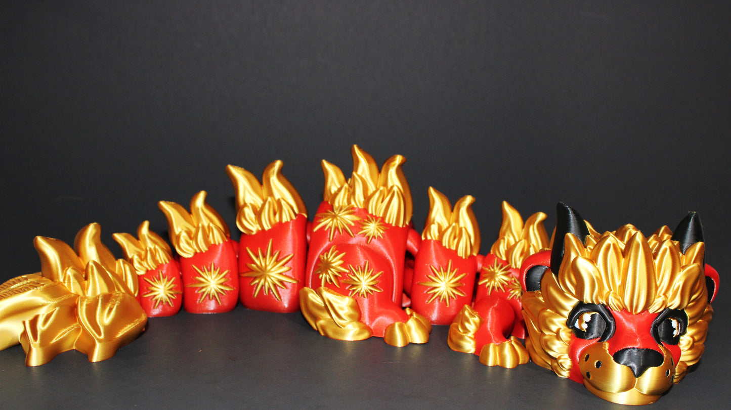 Zodiac Leo Dragon 10 inches or Leo Turtle 4 inches: Full Color 3D Printed Articulated Fidget Toy