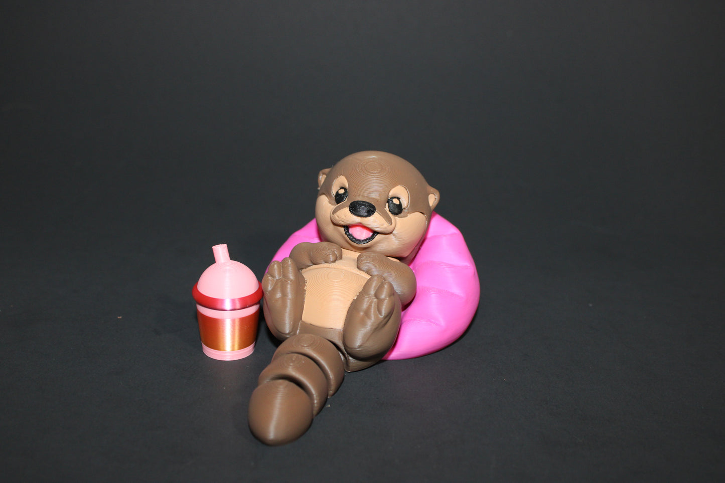 Floaty Baby Otter 3D Printed Articulated Flexi Fidget Figurine - Wonderland 3D Printing